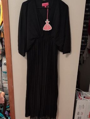 Maternity Dress Day Prima Black Pleated Maxi Dress